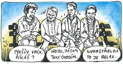 Tombe c2010 ilustrace Lukostřelnice Praha Tyršův vrch